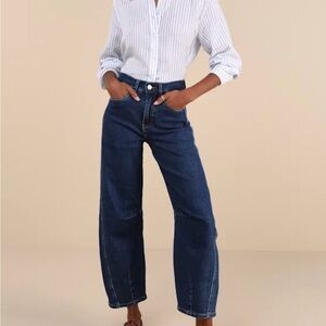 Blank NYC The Franklin Dark Wash High-Rise Barrel Jeans Sz 30